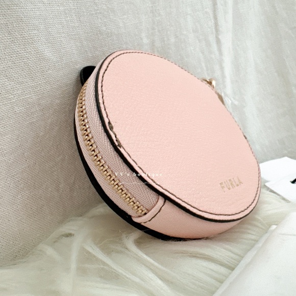 NWT Furla x LINEFRIENDS Coin Case Teddy Bear Toni Candy Rose Brown WP00045 RARE - Picture 7 of 9